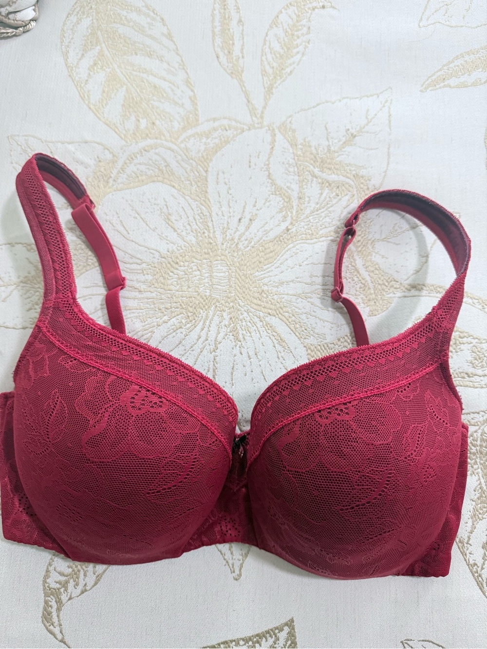 Cacique Lace Full-Coverage Bra - Berry